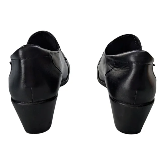 Earth Spirit Black Leather Booties Buckles Academia 6 - Picture 8 of 10